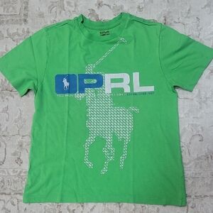 Polo by Ralph Lauren Green Kids Tee with Blue Logo